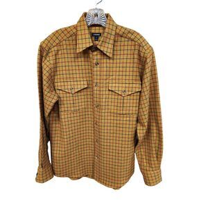 J Peterman Wool Shirt Men's Small Heavyweight Button Up Portugal